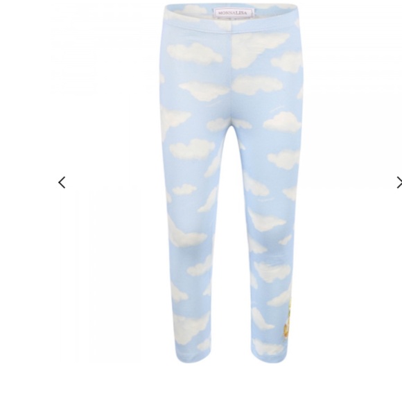 Monalissa All Over Clouds Tweety Appliqué Sky Print Leggings in Light Blue Sz. 7 - Picture 1 of 8